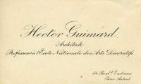 Carte de visite d'Hector Guimard