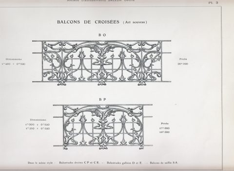 Planche 3 du catalogue Nouvelles Créations de la fonderie de Saint-Dizier, édition augmentée, 1906. Coll. part.