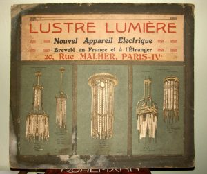 Panneau publicitaire des lustres lumière, coll. privée.