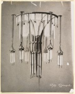 Guimard, dessin d’un lustre à pendeloques, Cooper-Hewity museum, New-York, don Adeline Oppenheim.