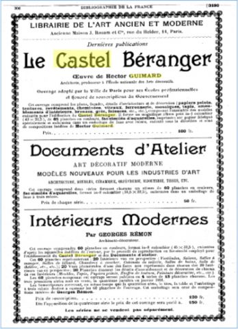 Publicité parue dans le numéro de novembre 1900 de la revue Bibliographie de la France.